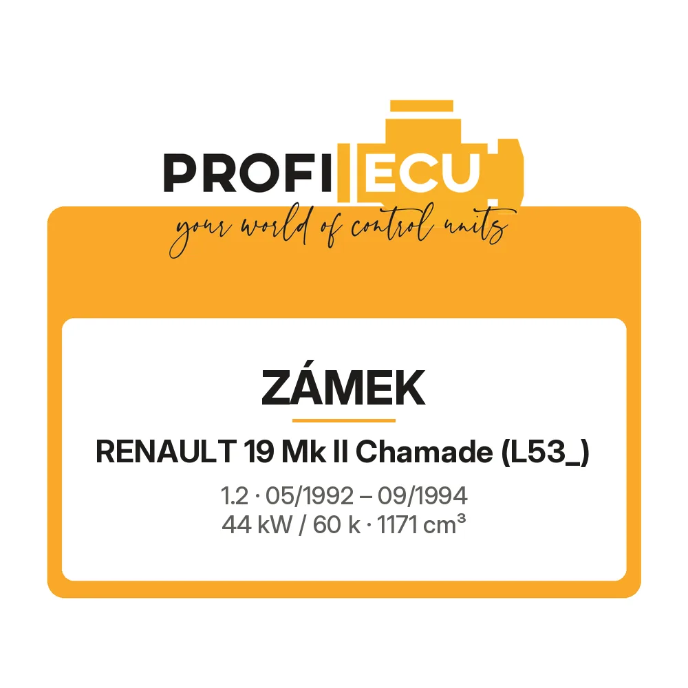 Etiketa ProfiECU: Zámek pro Renault 19 Mk II Chamade 1.2 44 kW