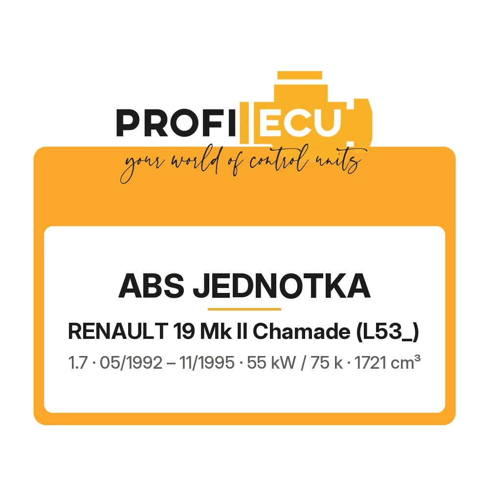 Etiketa ProfiECU: ABS jednotka pro Renault 19 Mk II Chamade 1.7 55 kW