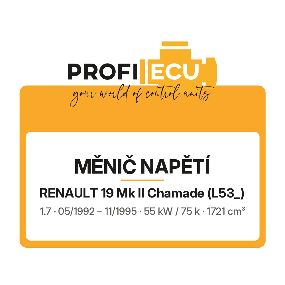 Etiketa ProfiECU: Měnič napětí pro Renault 19 Mk II Chamade 1.7 55 kW