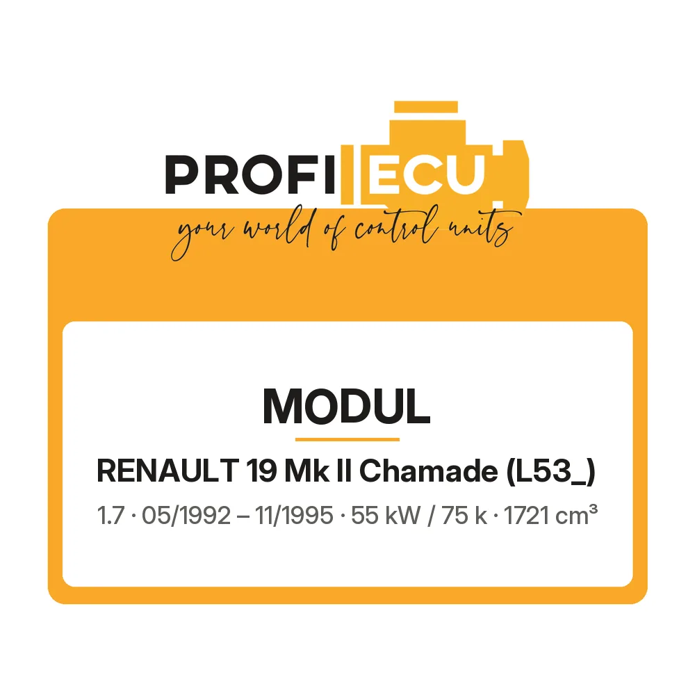 Etiketa ProfiECU: Modul pro Renault 19 Mk II Chamade 1.7 55 kW