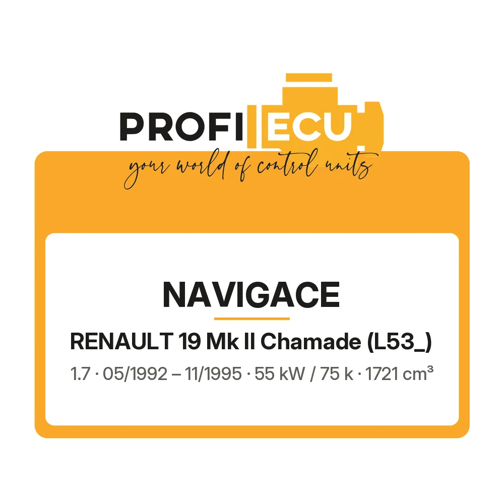 Etiketa ProfiECU: Navigace pro Renault 19 Mk II Chamade 1.7 55 kW
