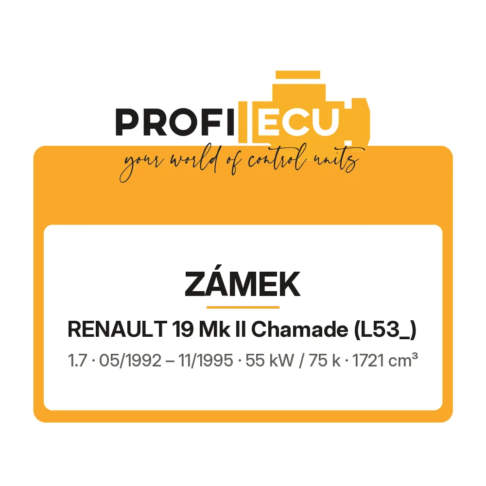 Etiketa ProfiECU: Zámek pro Renault 19 Mk II Chamade 1.7 55 kW