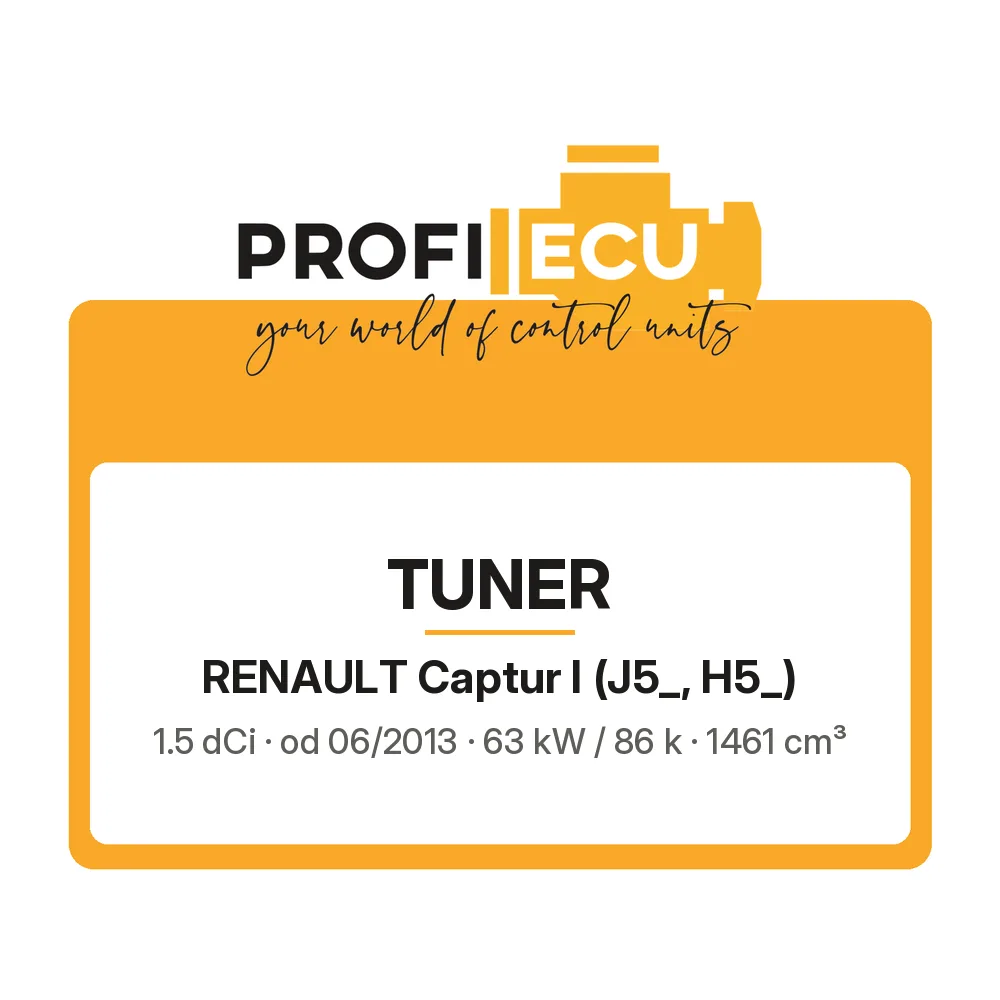 Etiketa ProfiECU: Tuner pro Renault Captur I 1.5 dCi 63 kW