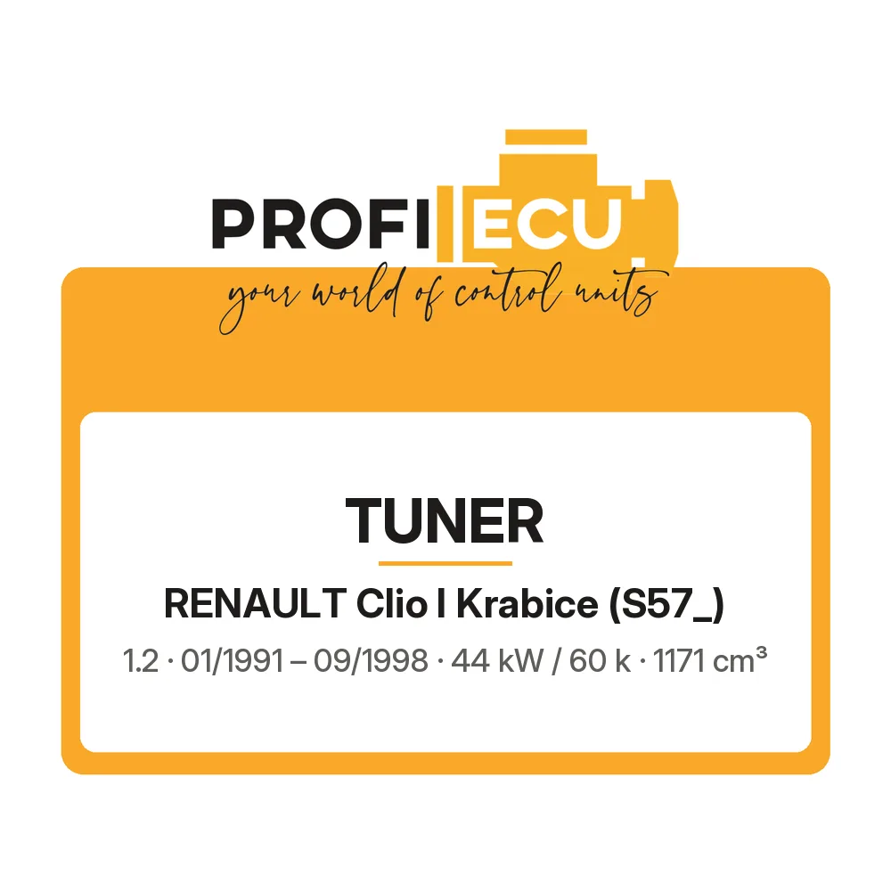 Etiketa ProfiECU: Tuner pro Renault Clio I Krabice 1.2 44 kW