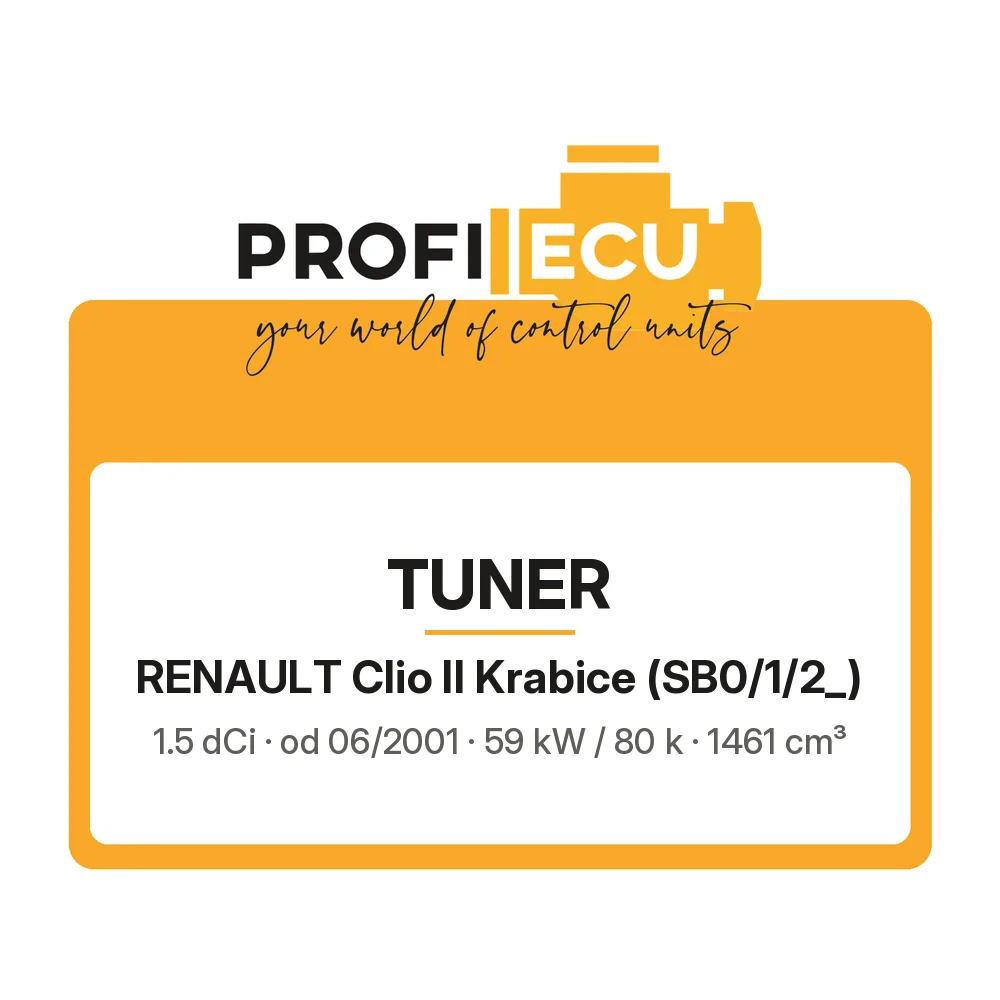 Etiketa ProfiECU: Tuner pro Renault Clio II Krabice 1.5 dCi 59 kW