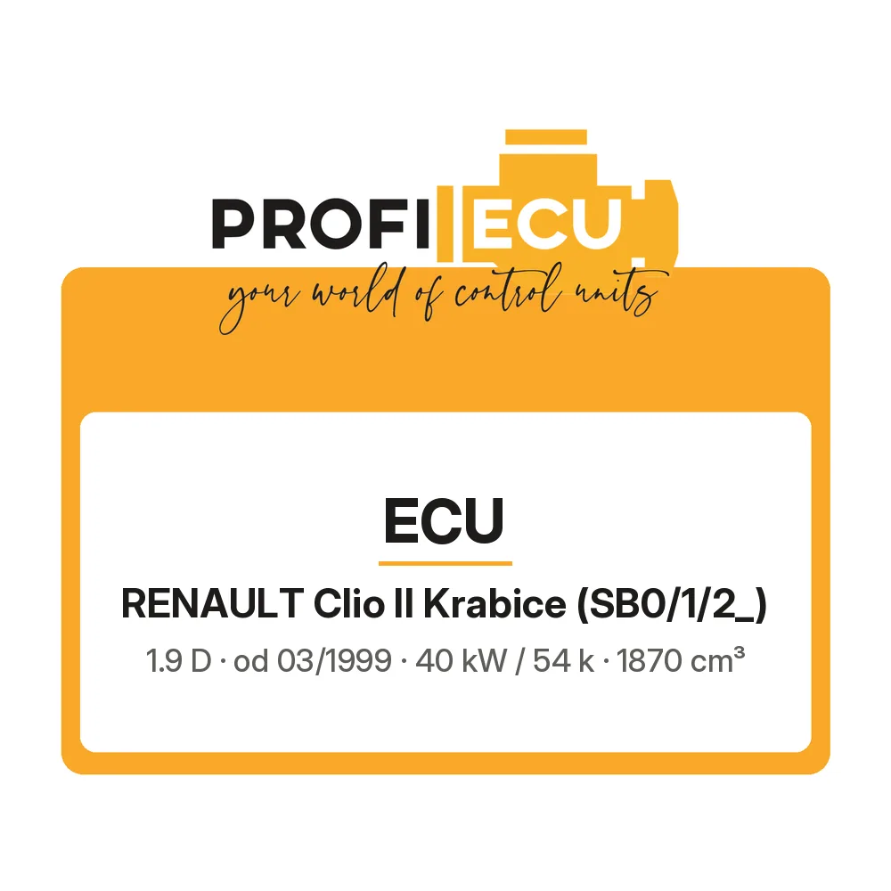 Etiketa ProfiECU: ECU pro Renault Clio II Krabice 1.9 D 40 kW