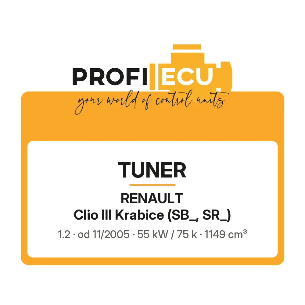 Etiketa ProfiECU: Tuner pro Renault Clio III Krabice 1.2 55 kW
