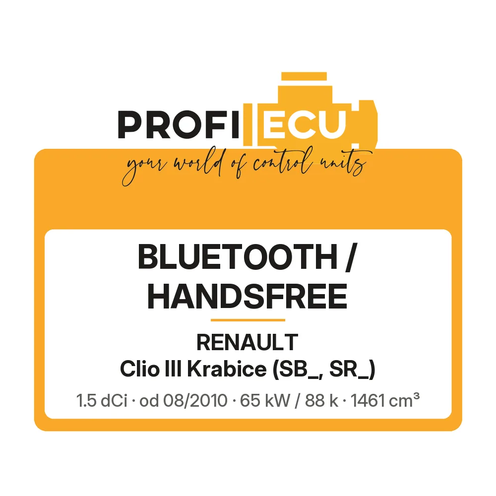 Etiketa ProfiECU: Bluetooth / Handsfree pro Renault Clio III Krabice 1.5 dCi 65 kW