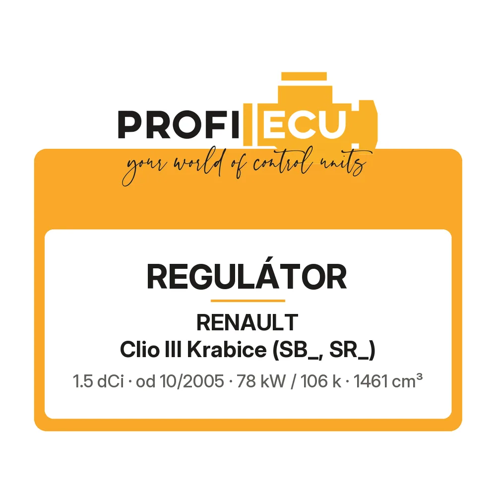 Etiketa ProfiECU: Regulátor pro Renault Clio III Krabice 1.5 dCi 78 kW