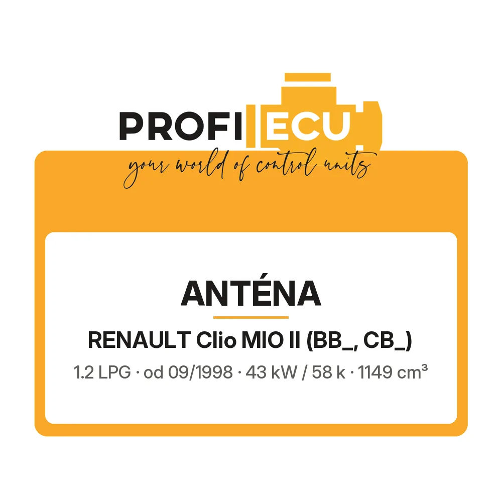 Etiketa ProfiECU: Anténa pro Renault Clio MIO II 1.2 LPG 43 kW