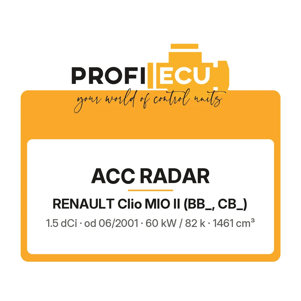 Etiketa ProfiECU: ACC Radar pro Renault Clio MIO II 1.5 dCi 60 kW
