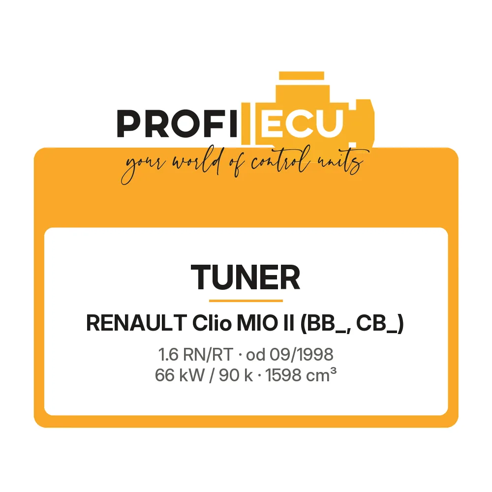 Etiketa ProfiECU: Tuner pro Renault Clio MIO II 1.6 RN/RT 66 kW