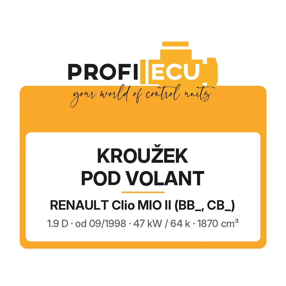 Etiketa ProfiECU: Kroužek pod volant pro Renault Clio MIO II 1.9 D 47 kW