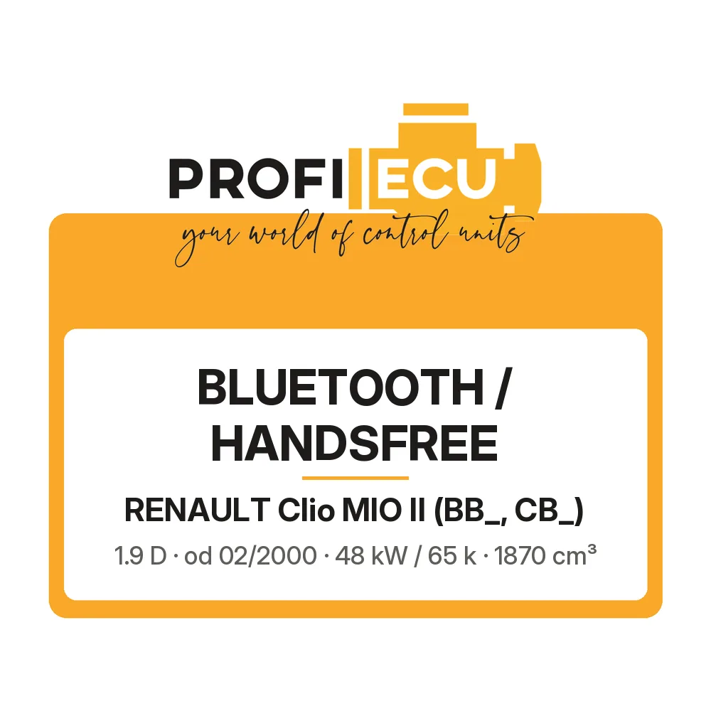 Etiketa ProfiECU: Bluetooth / Handsfree pro Renault Clio MIO II 1.9 D 48 kW