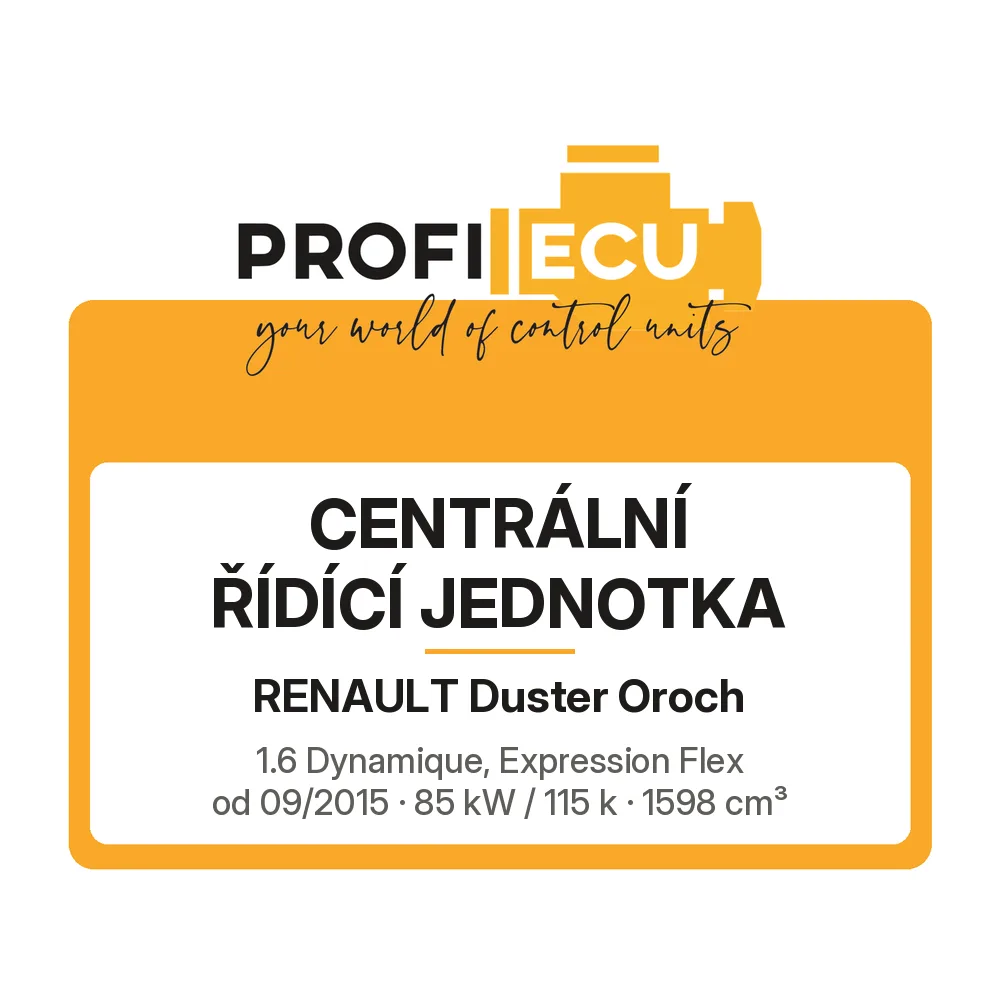 Etiketa ProfiECU: Centrální řídící jednotka pro Renault Duster Oroch 1.6 Dynamique, Expression Flex 85 kW