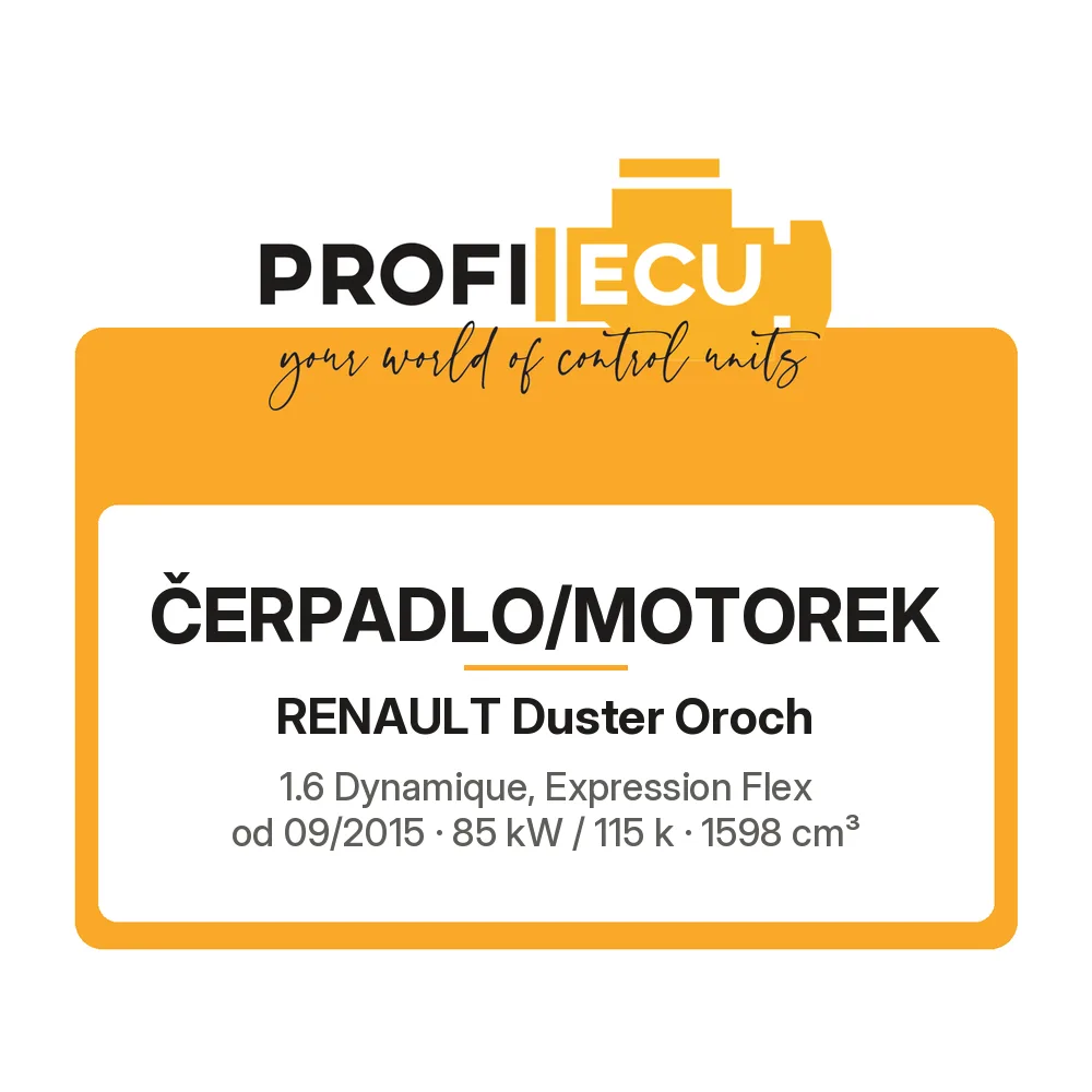 Etiketa ProfiECU: Čerpadlo/Motorek pro Renault Duster Oroch 1.6 Dynamique, Expression Flex 85 kW