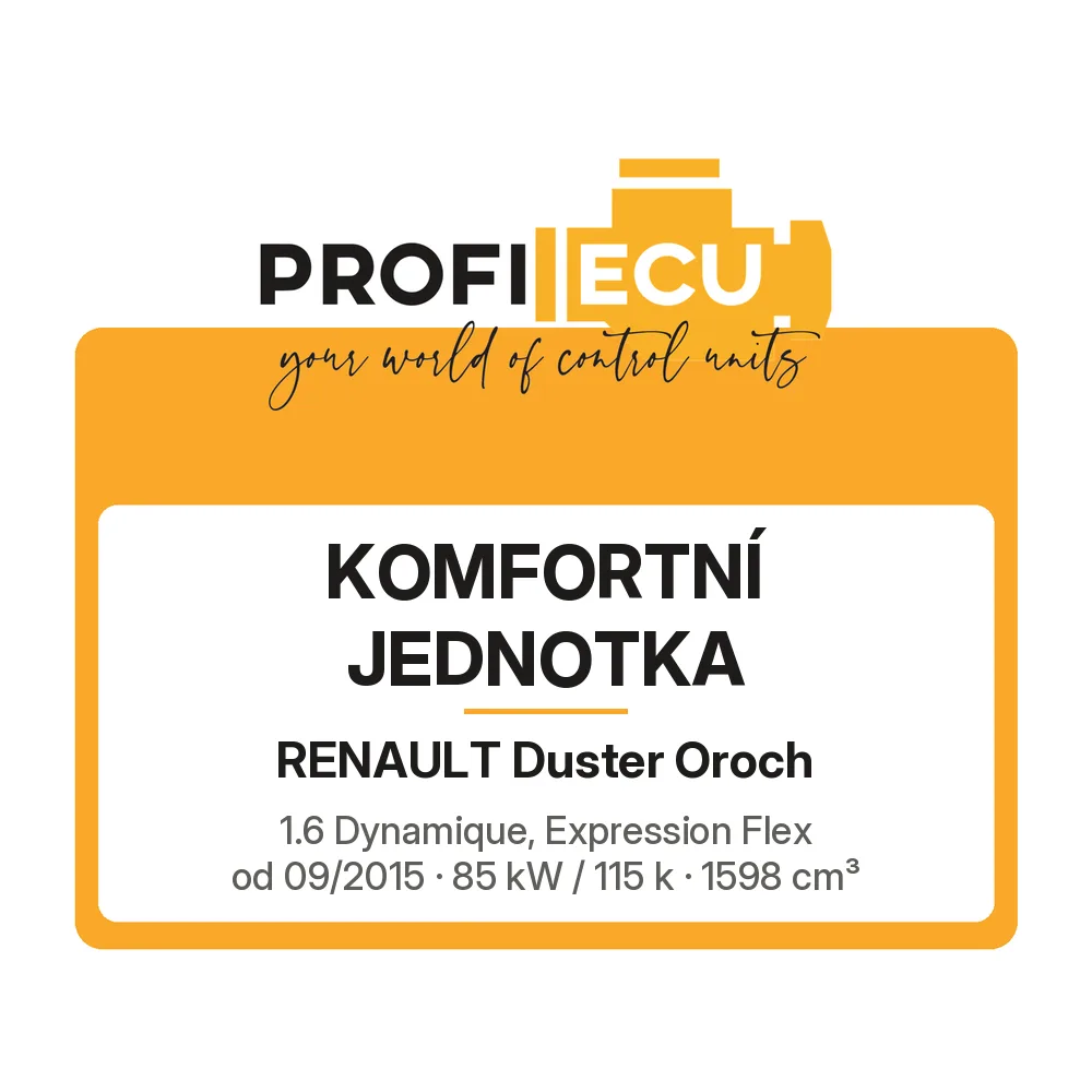 Etiketa ProfiECU: Komfortní jednotka pro Renault Duster Oroch 1.6 Dynamique, Expression Flex 85 kW