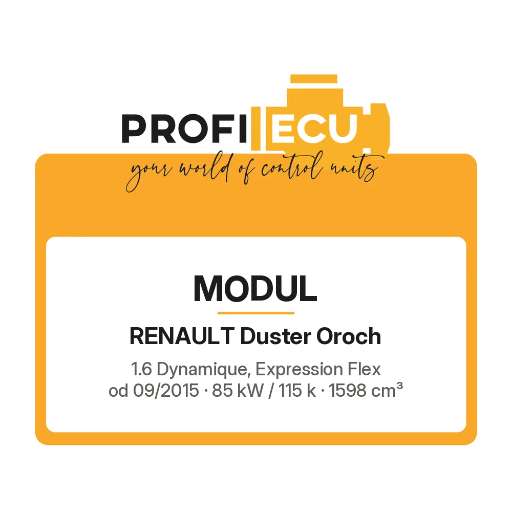Etiketa ProfiECU: Modul pro Renault Duster Oroch 1.6 Dynamique, Expression Flex 85 kW