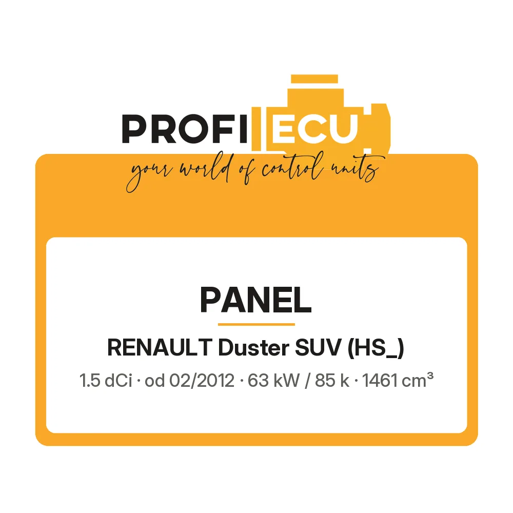 Etiketa ProfiECU: Panel pro Renault Duster SUV 1.5 dCi 63 kW