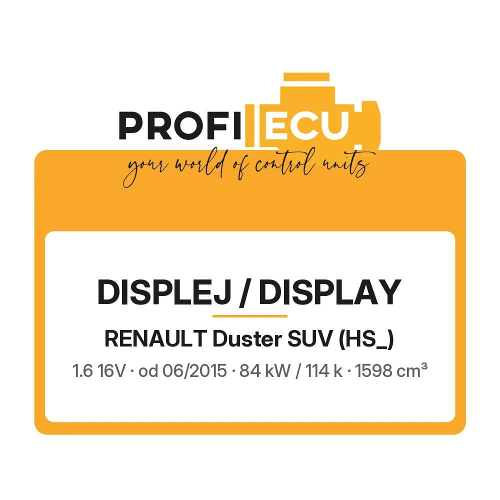 Etiketa ProfiECU: Displej / Display pro Renault Duster SUV 1.6 16V 84 kW