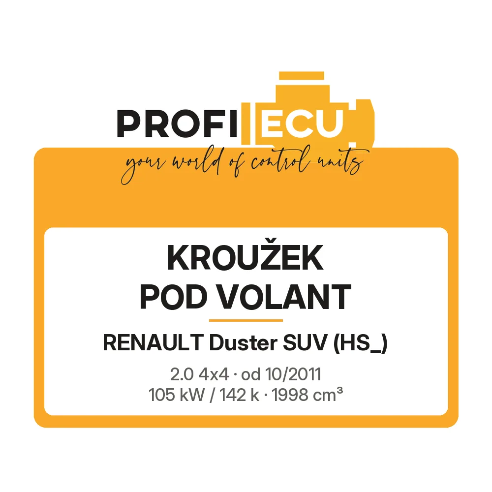 Etiketa ProfiECU: Kroužek pod volant pro Renault Duster SUV 2.0 4x4 105 kW