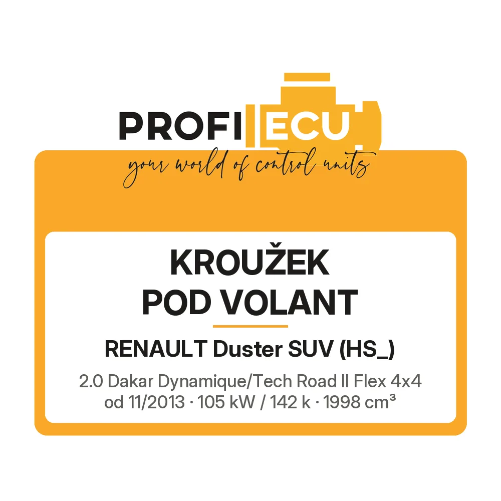Etiketa ProfiECU: Kroužek pod volant pro Renault Duster SUV 2.0 Dakar Dynamique/Tech Road II Flex 4x4 105 kW