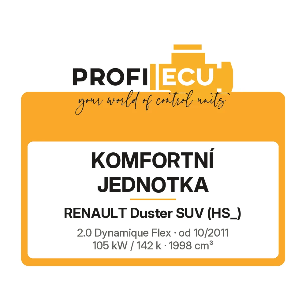 Etiketa ProfiECU: Komfortní jednotka pro Renault Duster SUV 2.0 Dynamique Flex 105 kW