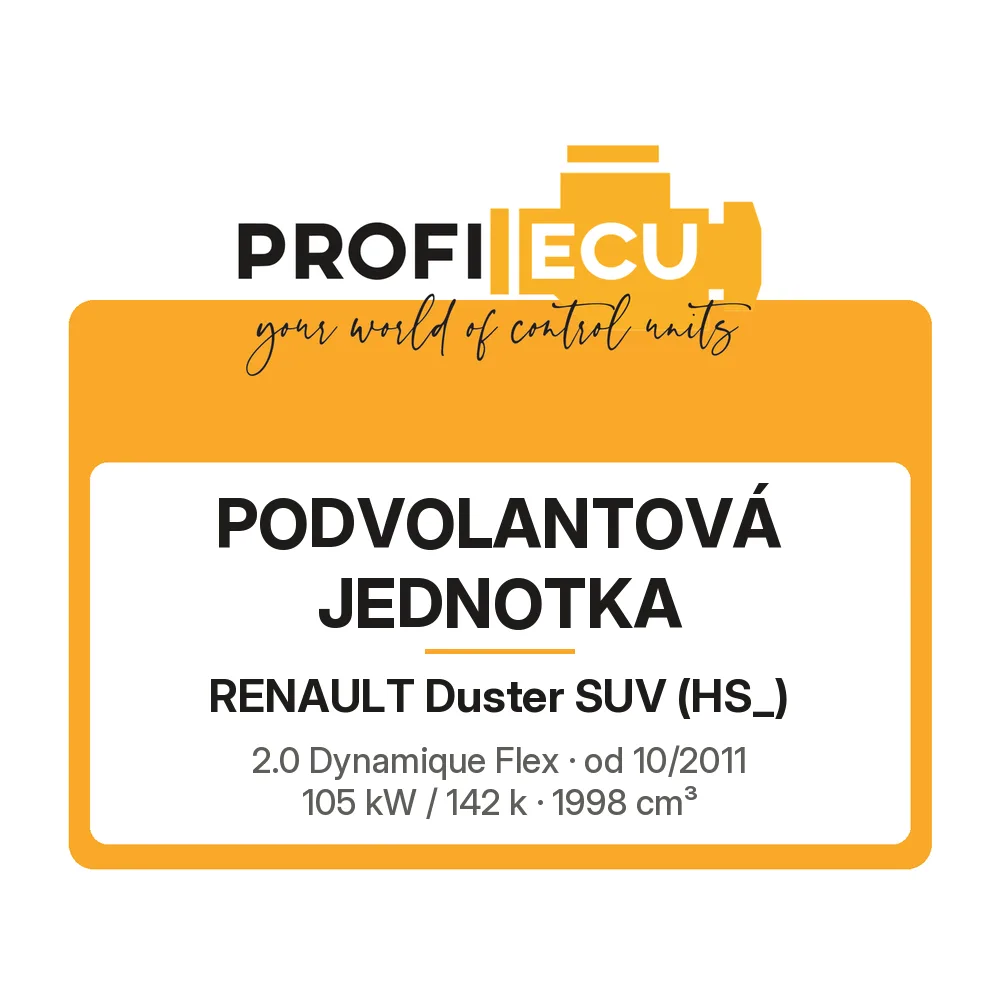 Etiketa ProfiECU: Podvolantová jednotka pro Renault Duster SUV 2.0 Dynamique Flex 105 kW