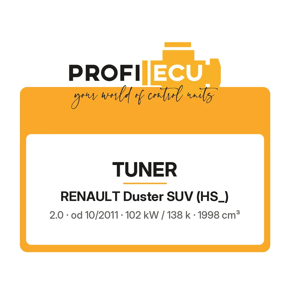 Etiketa ProfiECU: Tuner pro Renault Duster SUV 2.0 102 kW