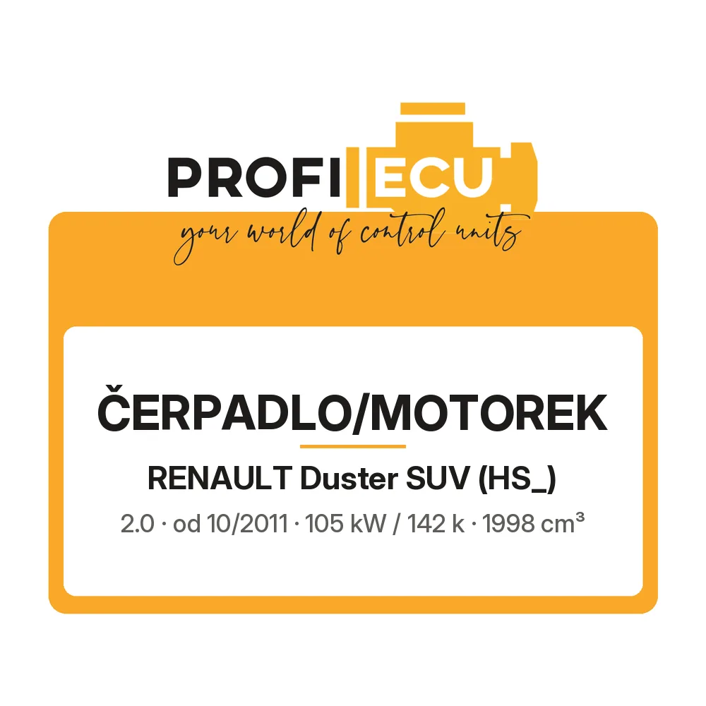 Etiketa ProfiECU: Čerpadlo/Motorek pro Renault Duster SUV 2.0 105 kW