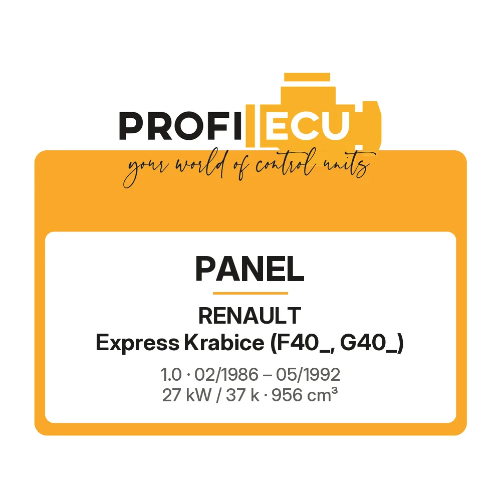 Etiketa ProfiECU: Panel pro Renault Express Krabice 1.0 27 kW