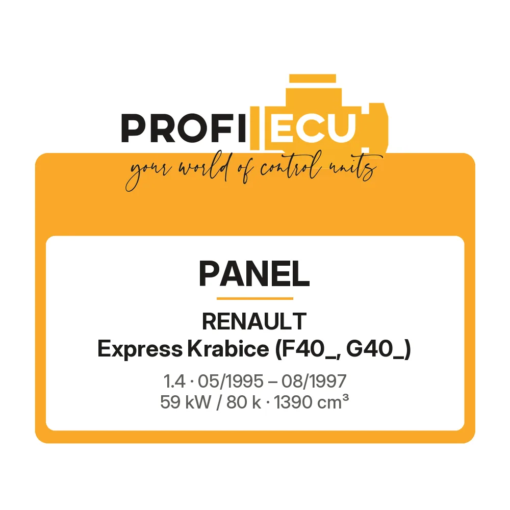 Etiketa ProfiECU: Panel pro Renault Express Krabice 1.4 59 kW
