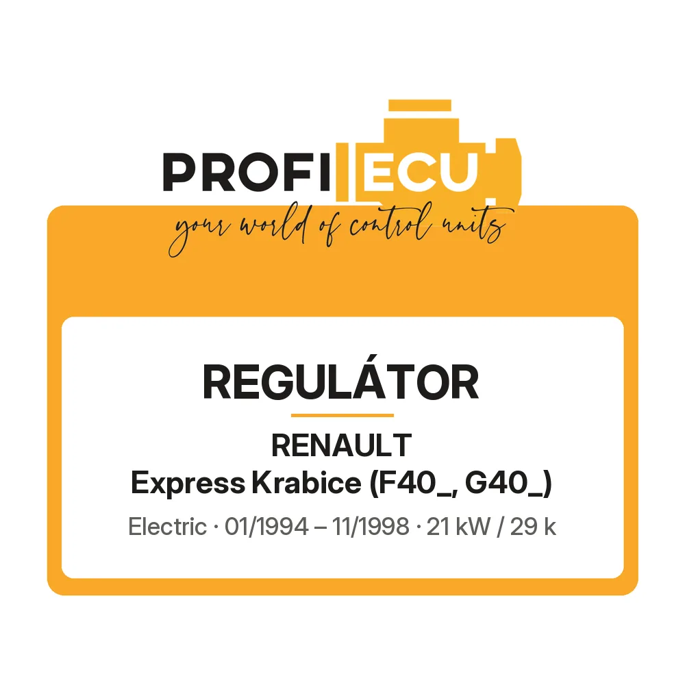 Etiketa ProfiECU: Regulátor pro Renault Express Krabice Electric