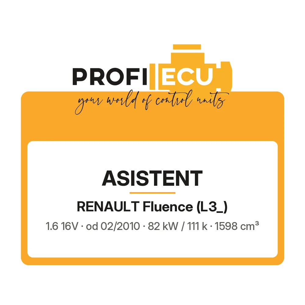 Etiketa ProfiECU: ASISTENT pro Renault Fluence 1.6 16V 82 kW