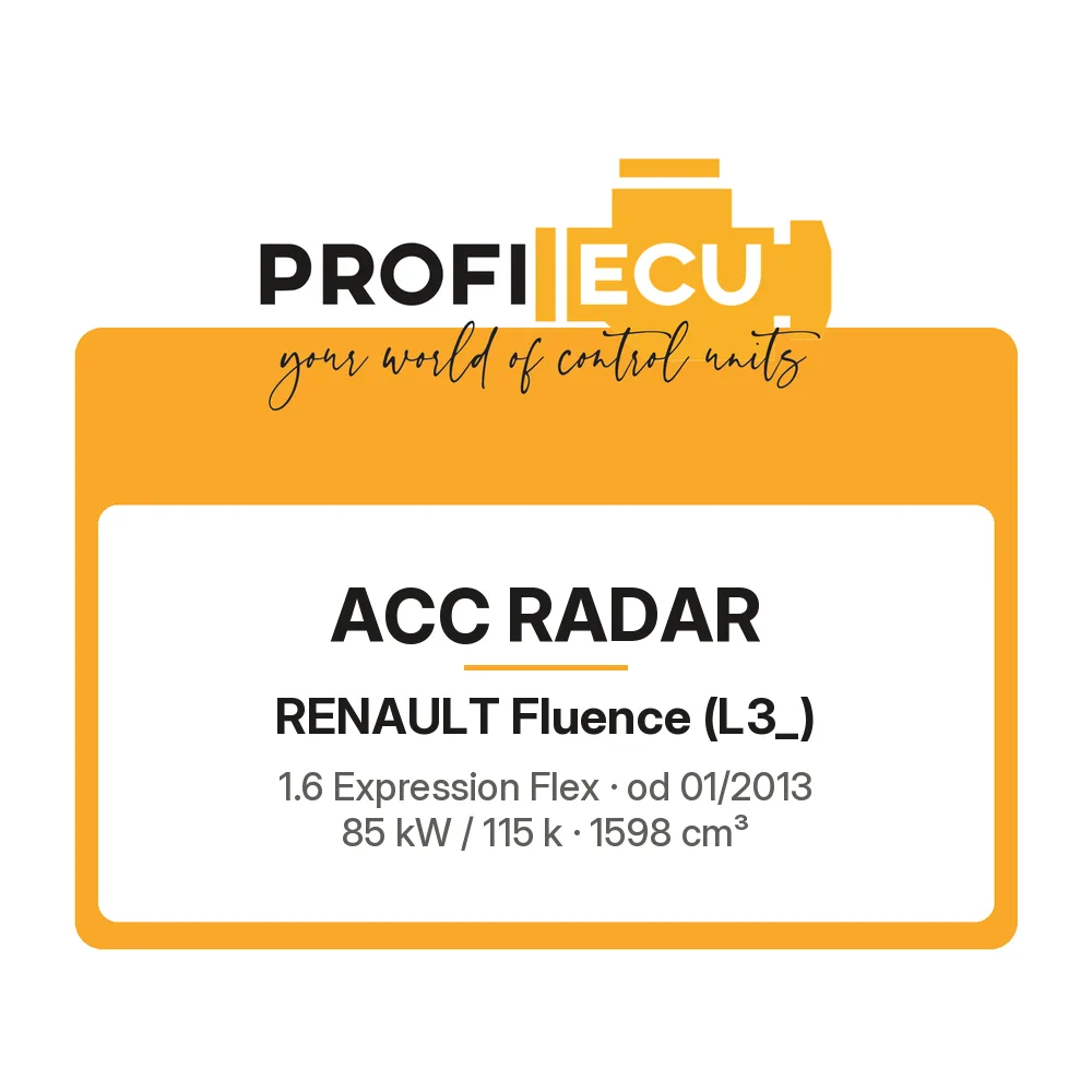 Etiketa ProfiECU: ACC Radar pro Renault Fluence 1.6 Expression Flex 85 kW