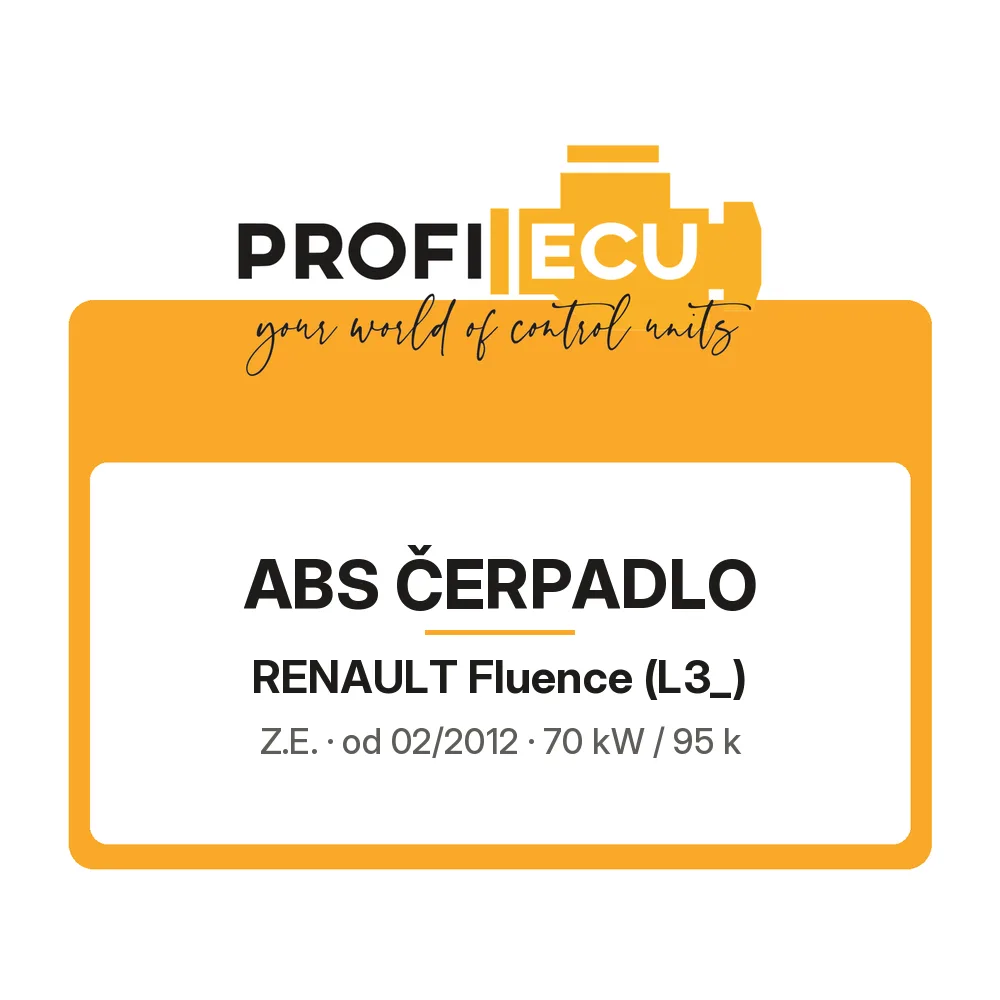 Etiketa ProfiECU: ABS čerpadlo pro Renault Fluence Z.E.