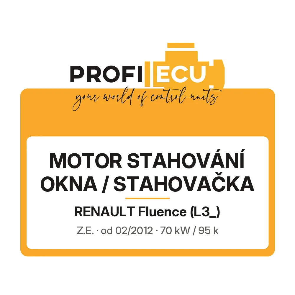 Etiketa ProfiECU: Motor stahování okna / stahovačka pro Renault Fluence Z.E.