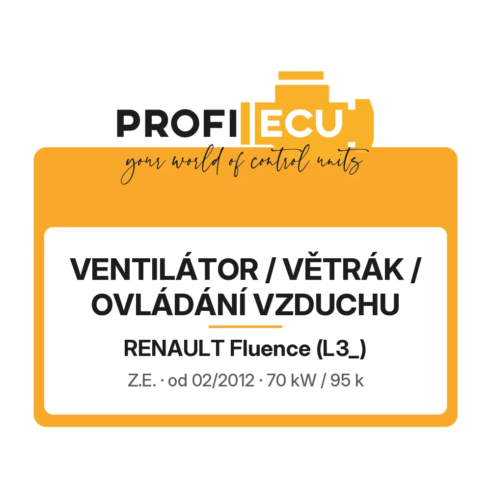Etiketa ProfiECU: Ventilátor / větrák / ovládání vzduchu pro Renault Fluence Z.E.