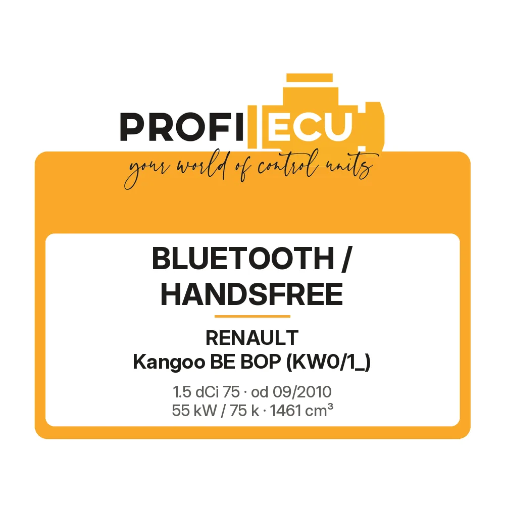 Etiketa ProfiECU: Bluetooth / Handsfree pro Renault Kangoo BE BOP 1.5 dCi 75 55 kW
