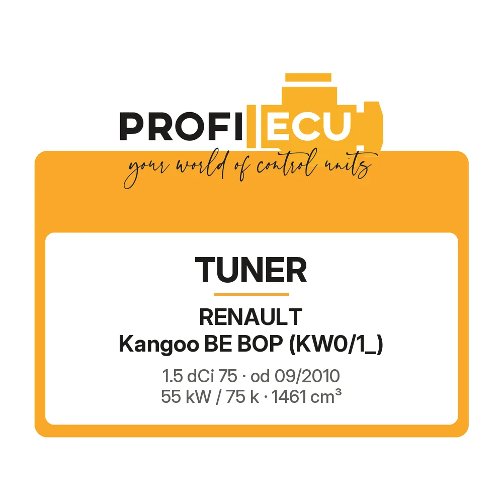 Etiketa ProfiECU: Tuner pro Renault Kangoo BE BOP 1.5 dCi 75 55 kW