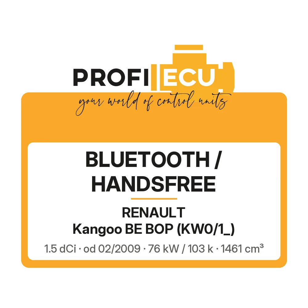 Etiketa ProfiECU: Bluetooth / Handsfree pro Renault Kangoo BE BOP 1.5 dCi 76 kW