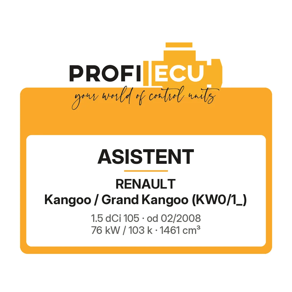 Etiketa ProfiECU: ASISTENT pro Renault Kangoo / Grand Kangoo 1.5 dCi 105 76 kW