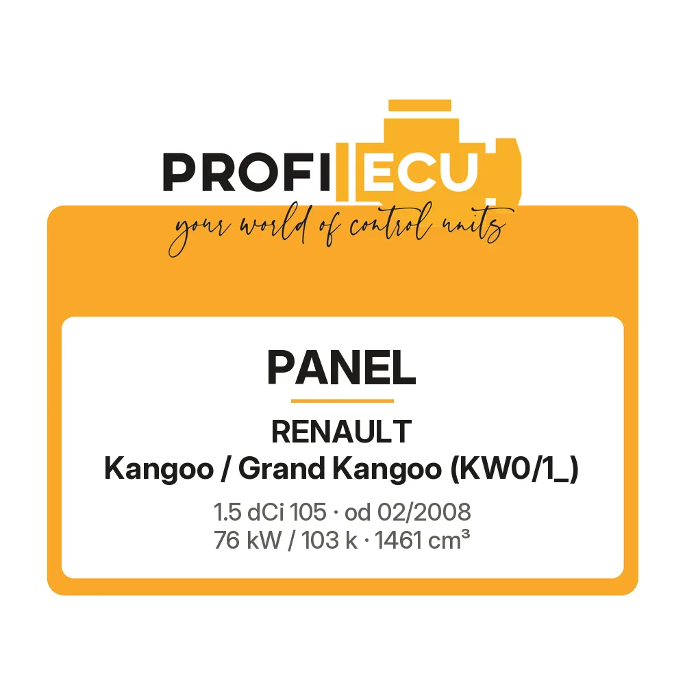Etiketa ProfiECU: Panel pro Renault Kangoo / Grand Kangoo 1.5 dCi 105 76 kW