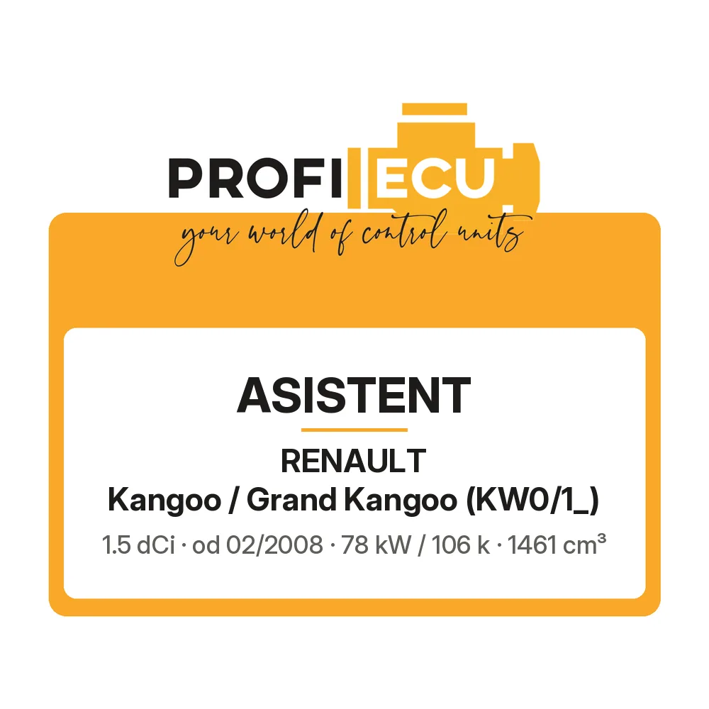 Etiketa ProfiECU: ASISTENT pro Renault Kangoo / Grand Kangoo 1.5 dCi 78 kW