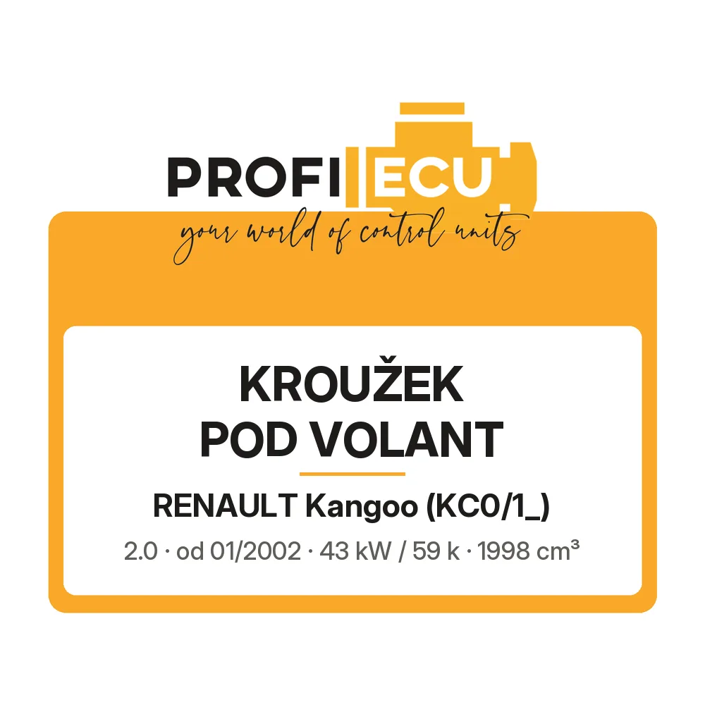 Etiketa ProfiECU: Kroužek pod volant pro Renault Kangoo 2.0 43 kW