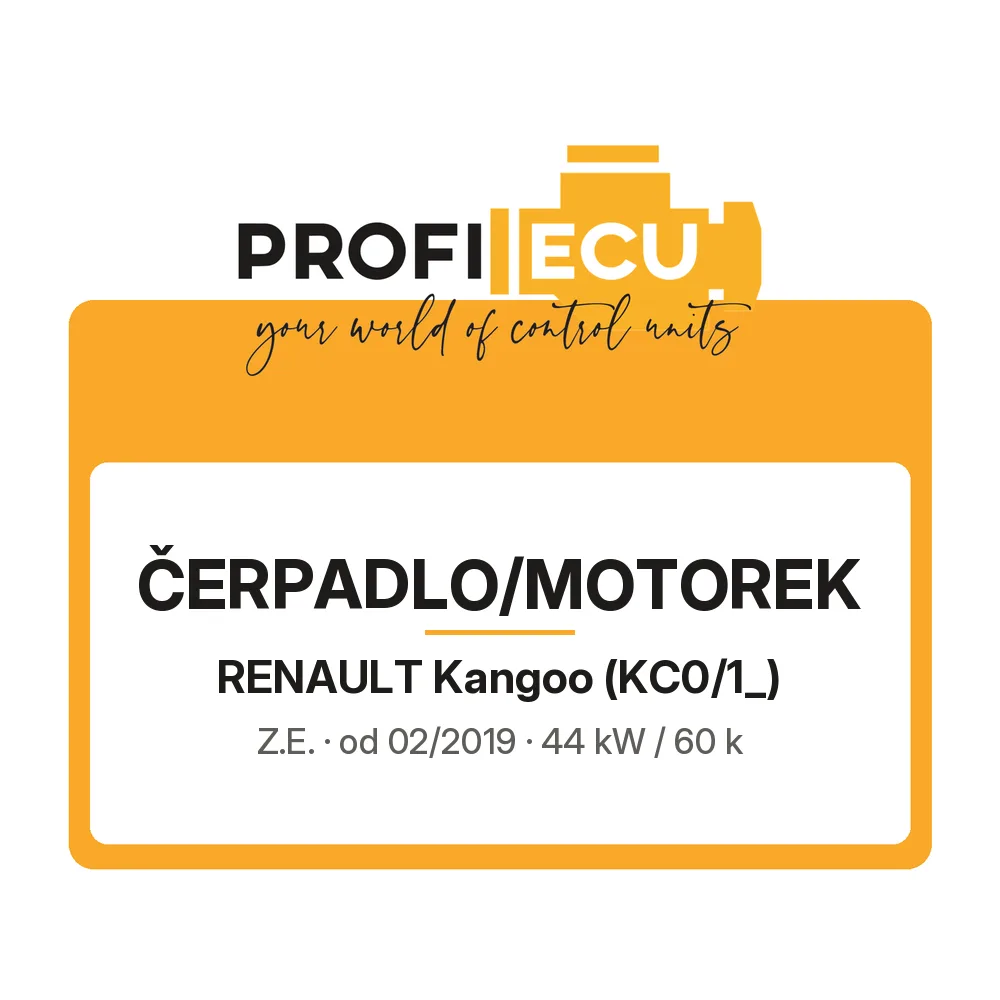 Etiketa ProfiECU: Čerpadlo/Motorek pro Renault Kangoo Z.E.