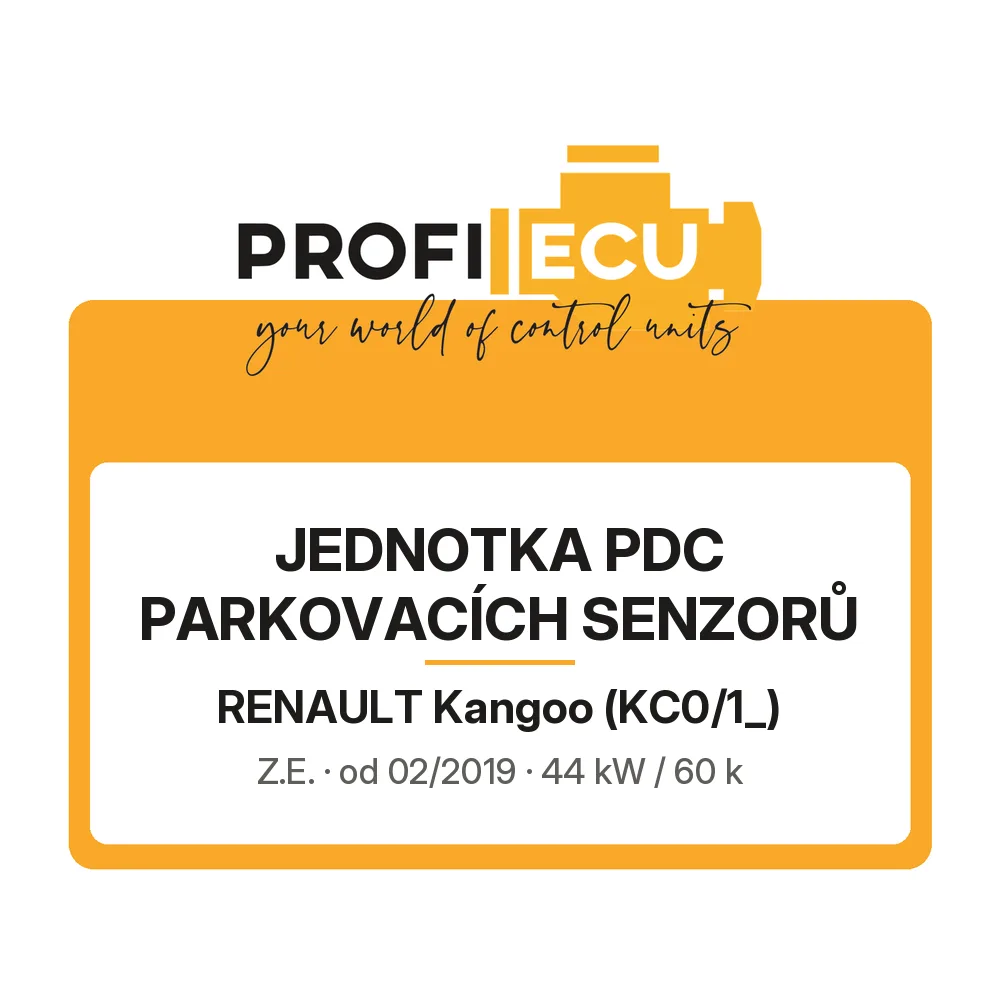 Etiketa ProfiECU: jednotka PDC parkovacích senzorů pro Renault Kangoo Z.E.