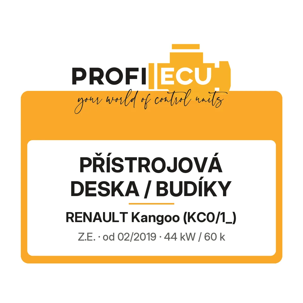 Etiketa ProfiECU: Přístrojová deska / Budíky pro Renault Kangoo Z.E.