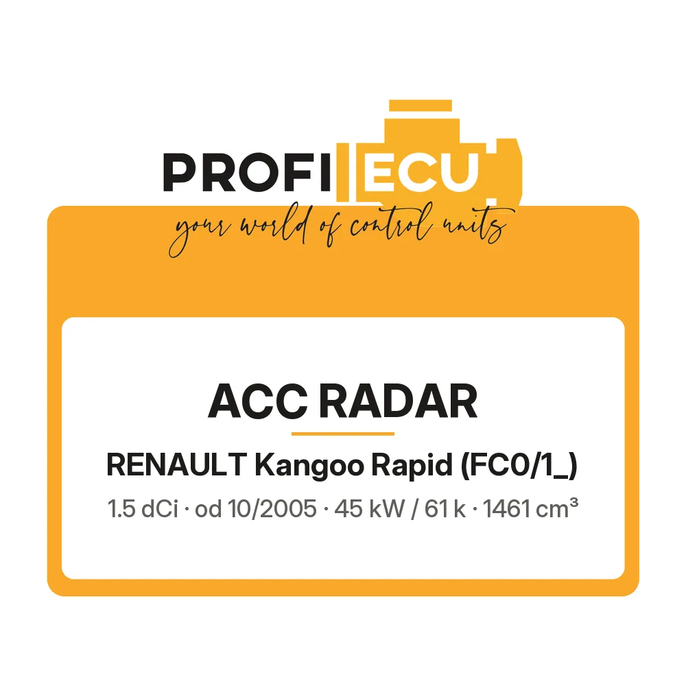 Etiketa ProfiECU: ACC Radar pro Renault Kangoo Rapid 1.5 dCi 45 kW