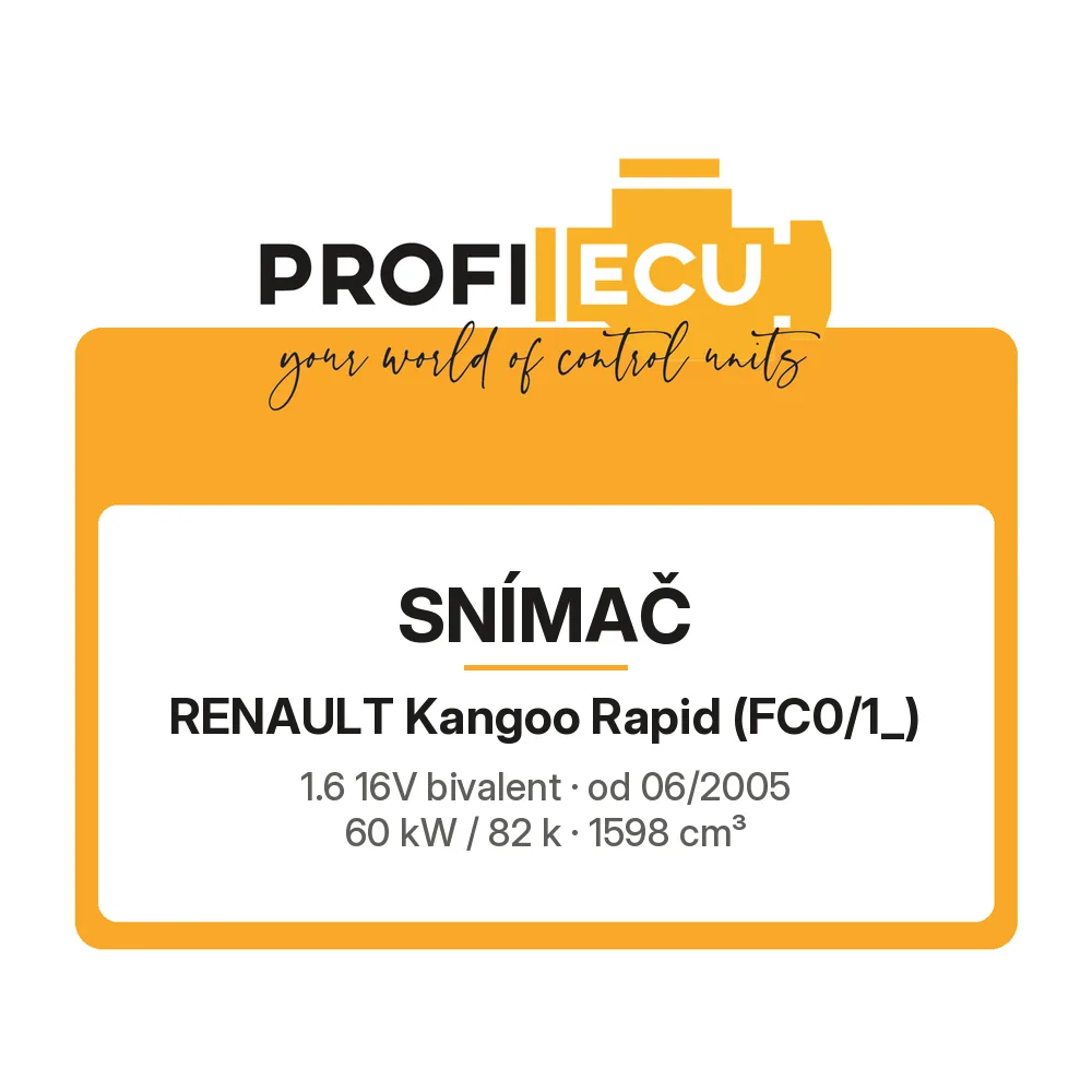 Etiketa ProfiECU: Snímač pro Renault Kangoo Rapid 1.6 16V bivalent 60 kW